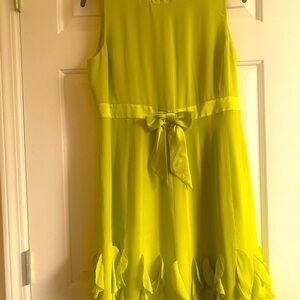 Silk dress with detailed hemline